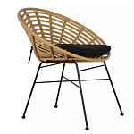 Стул круглый с ротанговым плетением Round Wicker Stool варинант исполнения - 1 | Loft Concept в Казани
