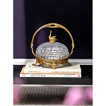 Конфетница из прозрачного рельефного стекла с ручкой и фигуркой лебедя Eden Garden варинант исполнения - 4 | Loft Concept в Казани