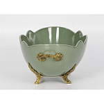 Чаша зеленого цвета из фарфора с волнообразным краем Eden Garden porcelain and bronze варинант исполнения - 2 | Loft Concept в Казани