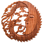 Панно из дерева дракон и луна Panel With Animals варинант исполнения - 1 | Loft Concept в Казани