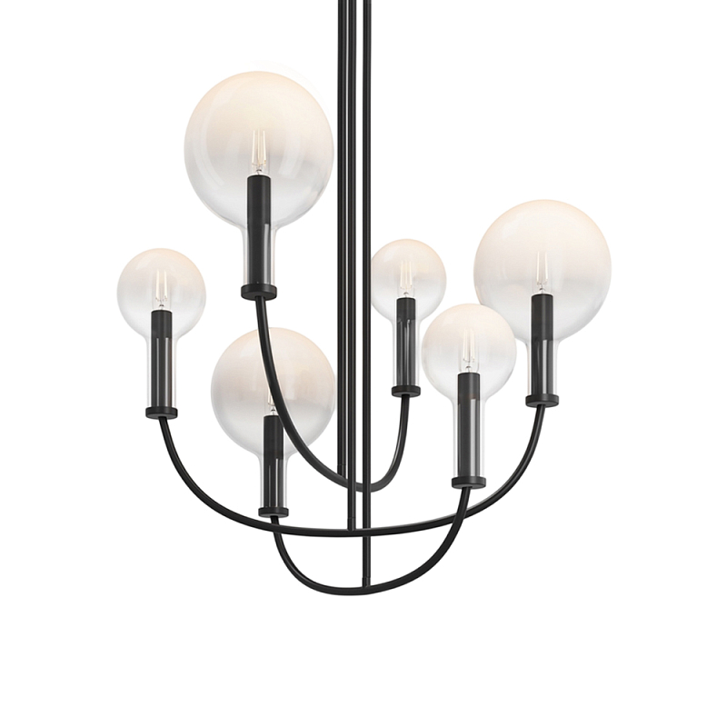 Люстра подвесная Status E14x6 Черный Прозрачное Стекло в Казани | Loft Concept 