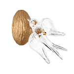 Бра с прозрачной стеклянной фигуркой птички Serip Voa варинант исполнения - 1 | Loft Concept в Казани