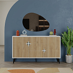 Комод с 3-мя дверцами и выдвижным ящиком цвета светлый дуб SPARK CONSOLE WHITE варинант исполнения - 1 | Loft Concept в Казани