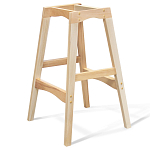 Барный стул со спинкой на 4-х деревянных ножках Оранжевый Велюр Ava Charm варинант исполнения - 4 | Loft Concept в Казани