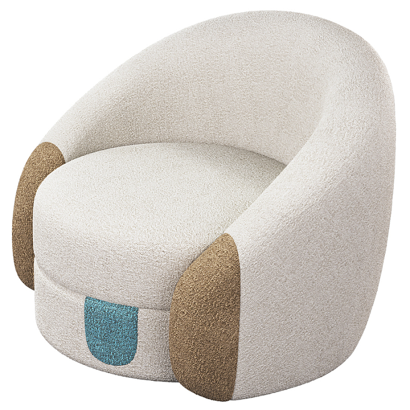 Дизайнерское Кресло Undina Молочный Песочный Голубой в Казани | Loft Concept 