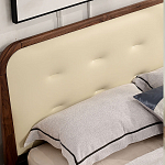 Кровать двуспальная с каркасом из дерева и мягким изголовьем Moon Walnut Bed варинант исполнения - 3 | Loft Concept в Казани
