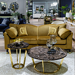 Стол журнальный коричневый на золотом основании Symphony of the Earth варинант исполнения - 3 | Loft Concept в Казани