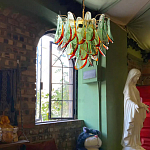 Люстра стеклянная с зелеными лепестками Green Leaf Fall варинант исполнения - 5 | Loft Concept в Казани