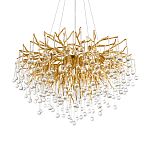 Люстра подвесная с прозрачными стеклянными подвесками в форме капель Диаметр 80 см Droplet Chandelier варинант исполнения - 14 | Loft Concept в Казани