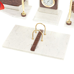 Настольный письменный набор из мрамора и лемезита с гербом и флагом России Marble Accessory варинант исполнения - 4 | Loft Concept в Казани