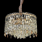 Люстра круглая с хрустальными подвесками на золотистом каркасе Roul Crystal Light варинант исполнения - 1 | Loft Concept в Казани