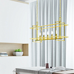 Подвесной светильник прямоугольный 5-ти ламповый Linear Kitchen Light варинант исполнения - 3 | Loft Concept в Казани
