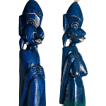 Комплект из 2-х деревянных статуэток Asmat Tall Statuettes Blue варинант исполнения - 3 | Loft Concept в Казани