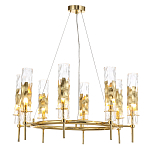 Люстра подвесная круглая с 8-ю цилиндрическими плафонами из стекла LIAISON варинант исполнения - 4 | Loft Concept в Казани