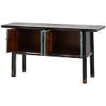 Деревянная консоль в китайском стиле с дверцами голубая Qin Console Table Blue варинант исполнения - 3 | Loft Concept в Казани