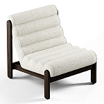 Кресло с деревянным каркасом и обивкой из белой ткани букле Medieval Furniture варинант исполнения - 1 | Loft Concept в Казани