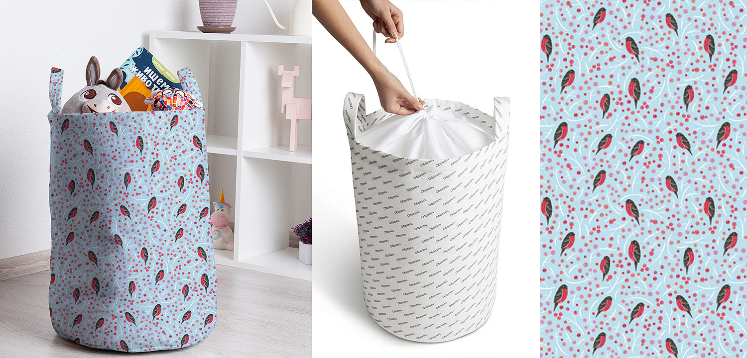 Корзина Bullfinches Pattern Basket Корзина Bullfinches Pattern Basket - Loft-Concept в Казани