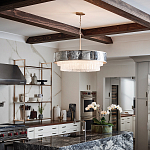 Люстра круглая с подвесками из текстурированного стекла молочного цвета Hinkley варинант исполнения - 8 | Loft Concept в Казани