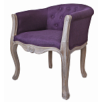Кресло низкое в стиле прованс Louis French Armchair purple flax варинант исполнения - 1 | Loft Concept в Казани