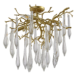 Люстра потолочная с прозрачными стеклянными подвесками в форме капель Droplet Chandelier варинант исполнения - 2 | Loft Concept в Казани