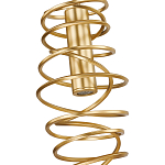 Подвесной светильник светодиодный из металла со спиральным декоративным элементом золотой Metal Spiral варинант исполнения - 3 | Loft Concept в Казани