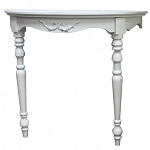 Консоль настенная полукруглая из массива бука с легкими потертостями White Provence варинант исполнения - 1 | Loft Concept в Казани