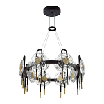 Люстра подвесная круглая черного цвета с круглыми прозрачными плафонами Virelia  варинант исполнения - 5 | Loft Concept в Казани