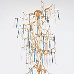 Люстра с голубыми и прозрачными подвесками в форме капель Blue Drop Chandelier варинант исполнения - 1 | Loft Concept в Казани