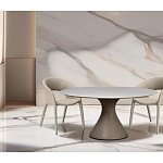 Стол обеденный круглый мраморный на бежевом основании Valedmir варинант исполнения - 5 | Loft Concept в Казани