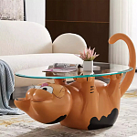 Дизайнерский журнальный стол с основанием в виде кота Bivan варинант исполнения - 1 | Loft Concept в Казани