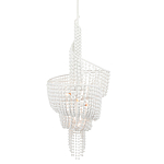 Люстра белая в форме спирали с декором из круглых деревянных бусин White Wooden Beads варинант исполнения - 2 | Loft Concept в Казани