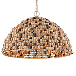 Подвесной светильник в форме купола из деревянных бусин Wooden Beads варинант исполнения - 1 | Loft Concept в Казани