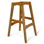 Барный стул со спинкой и подлокотниками на 4-х деревянных ножках Кремовый Велюр Ava Charm варинант исполнения - 5 | Loft Concept в Казани