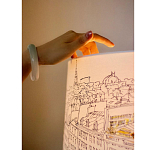 Настольная лампа с принтом на белом тканевом абажуре Roof Garden Lamp варинант исполнения - 1 | Loft Concept в Казани