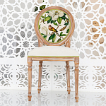 Стул бежевый из натурального бука с изображением птицы в саду Blooming Colored Birds варинант исполнения - 3 | Loft Concept в Казани