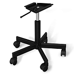 Стул с мягкой серой обивкой из велюра и подъемно-поворотным механизмом на черных колесиках Harper Gray варинант исполнения - 4 | Loft Concept в Казани