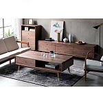 Кофейный стол из дерева с ящиком и нишей для хранения Coffee Walnut Table варинант исполнения - 2 | Loft Concept в Казани