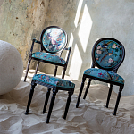 Полукресло из массива бука бирюзовое с изображением птиц и цветов Turquoise Chinoiserie Garden Chair варинант исполнения - 7 | Loft Concept в Казани