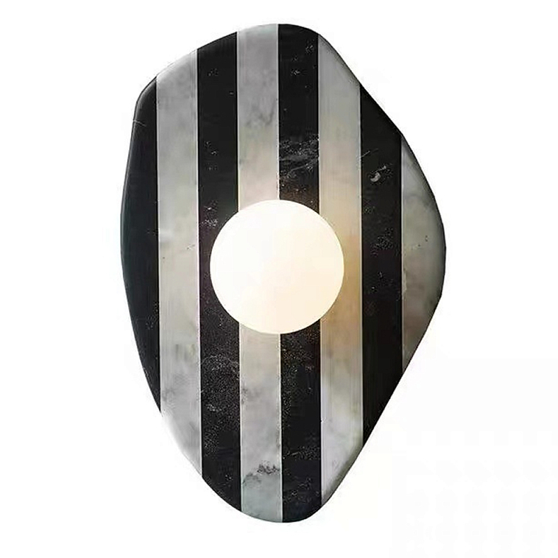 Бра полосатое из мрамора Shaw Marble Lighting Черно-белый Прозрачный Красный Бра полосатое из мрамора Shaw Marble Lighting Черно-белый Прозрачный Красный в Казани | Loft Concept