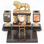 Настольный письменный набор из яшмы и долерита с декором виде льва Manager Organizer варинант исполнения - 1 | Loft Concept в Казани