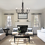 Люстра черного цвета ручной работы с канделябрами и переплетенной проволочной драпировкой Elstead Lighting варинант исполнения - 6 | Loft Concept в Казани