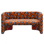 Акцентный Двухместный Диван Leela Оранжевый Орнамент варинант исполнения - 3 | Loft Concept в Казани