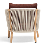 Дизайнерское уличное кресло из массива дерева с веревочной спинкой BOBOLI Armchair варинант исполнения - 5 | Loft Concept в Казани