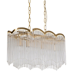 Люстра прямоугольная на цепях с прозрачными трубками и волнистым краем Nembus варинант исполнения - 1 | Loft Concept в Казани