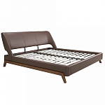 Кровать двуспальная с изголовьем из экокожи шоколадно-коричневого цвета Modern Look варинант исполнения - 2 | Loft Concept в Казани