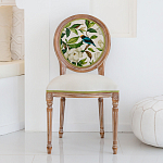 Стул бежевый из натурального бука с изображением птиц и цветов Blooming White Magnolias варинант исполнения - 3 | Loft Concept в Казани