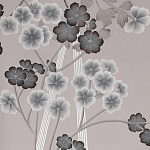 Обои ручная роспись Anemones in Light Dusk colourway on Lilac Hint slub silk варинант исполнения - 1 | Loft Concept в Казани