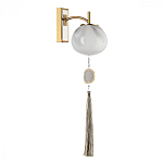 Бра с шарообразным плафоном из белого стекла с подвеской из камня Agatelle варинант исполнения - 1 | Loft Concept в Казани