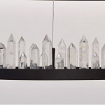 Люстра с двумя кольцами черного цвета с хрустальными элементами QUARTZ CRYSTAL варинант исполнения - 6 | Loft Concept в Казани