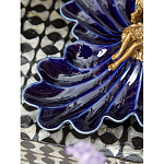 Менажница темно-синяя фарфоровая с бронзовой фигуркой ангела Eden Garden варинант исполнения - 4 | Loft Concept в Казани